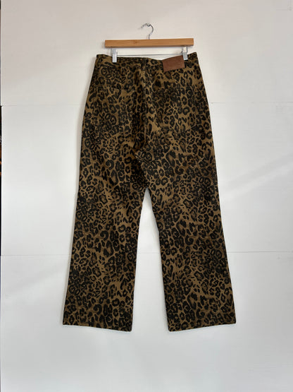 Cheetah print straight leg pant