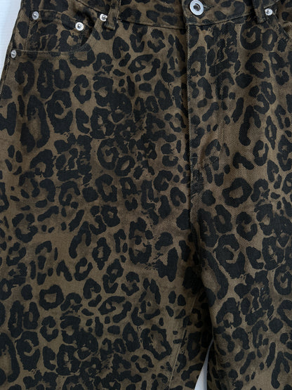Cheetah print straight leg pant