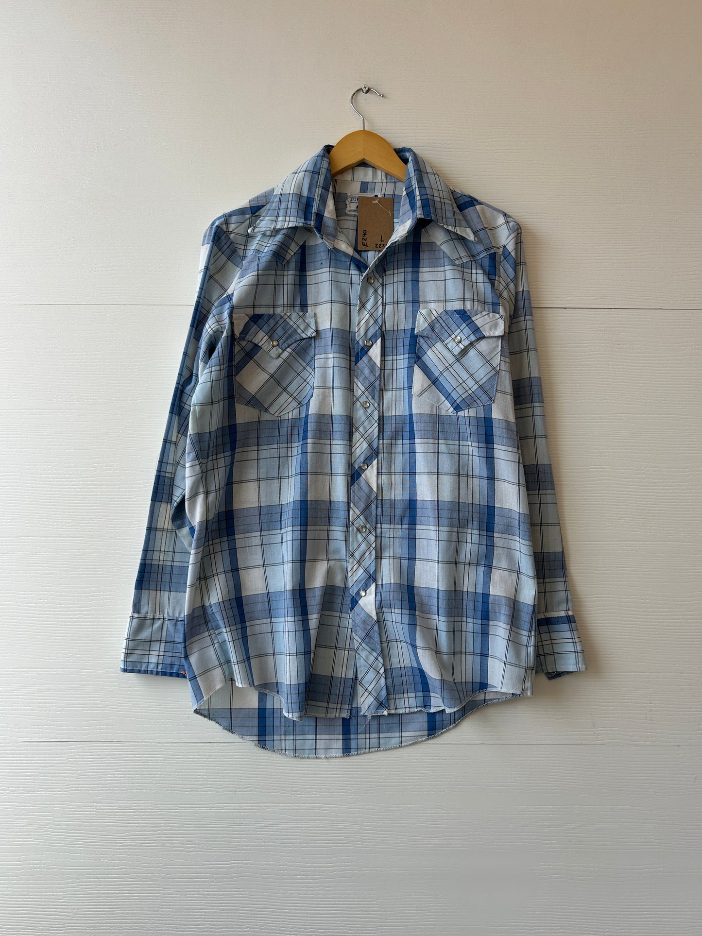 Pearl snap flannel tee - L