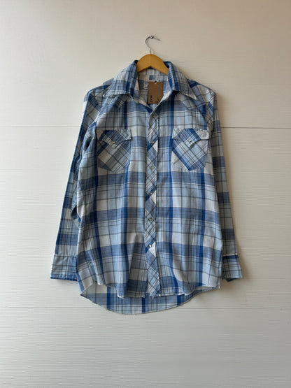 Pearl snap flannel tee - L