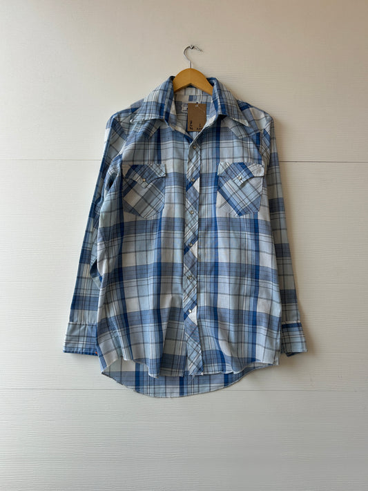 Pearl snap flannel tee - L