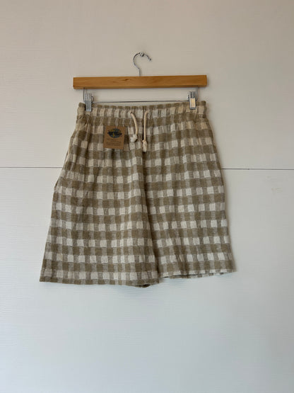 Checkered knit shorts - M