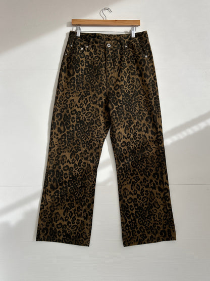 Cheetah print straight leg pant