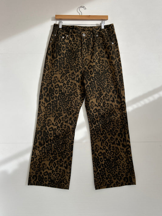 Cheetah print straight leg pant
