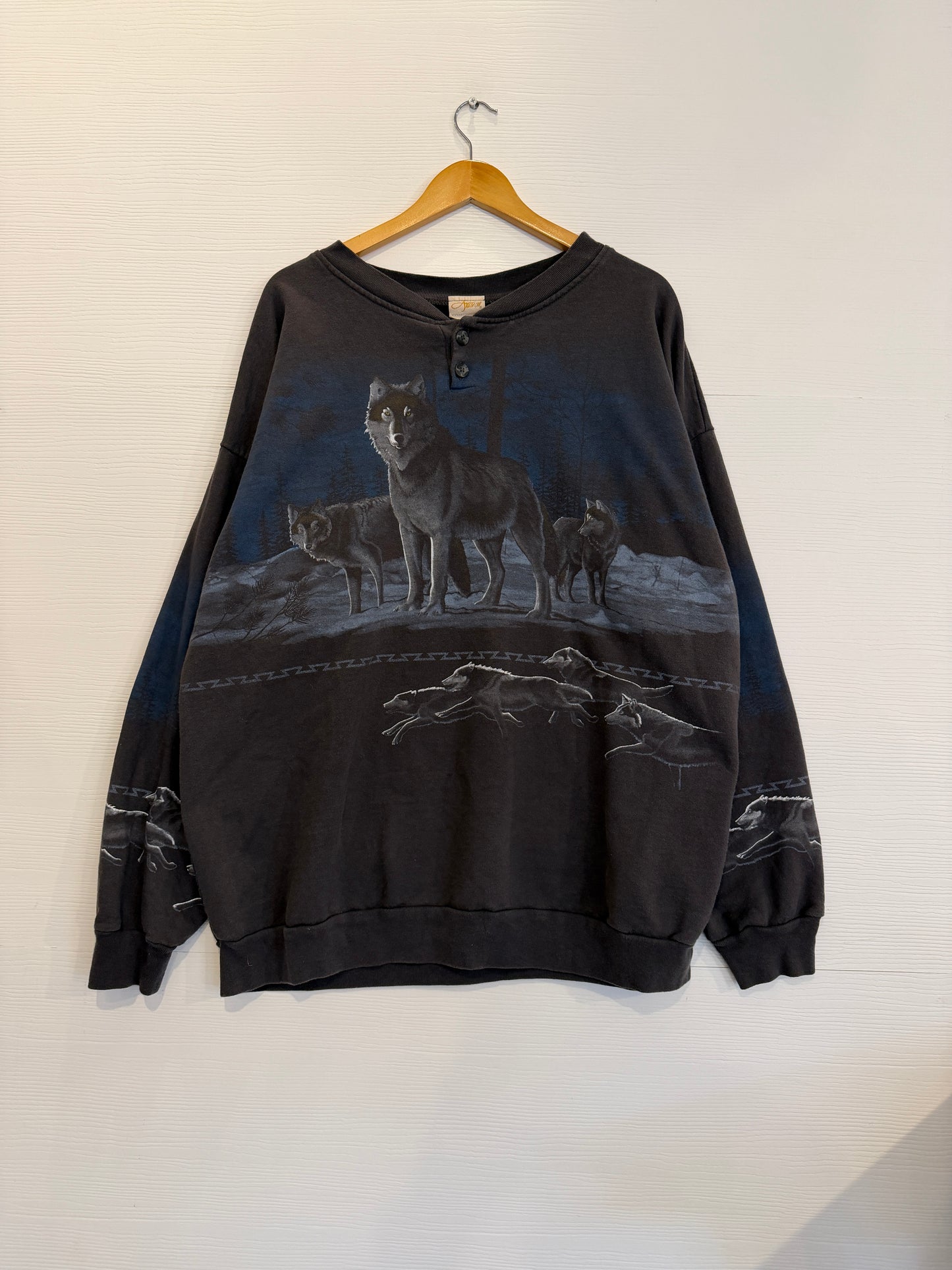 Nature wolf AOP crewneck - XL