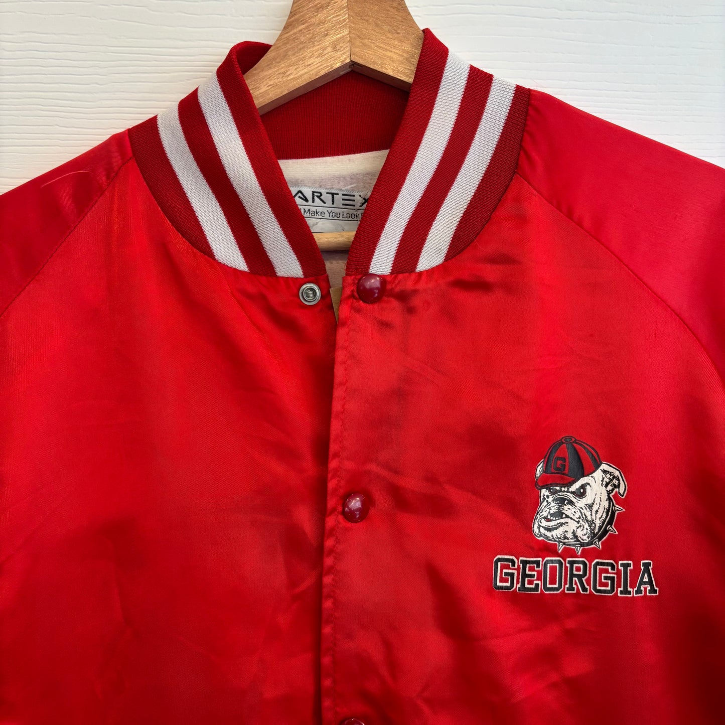 Vintage Satin Georgia Bulldogs Varsity Jacket M
