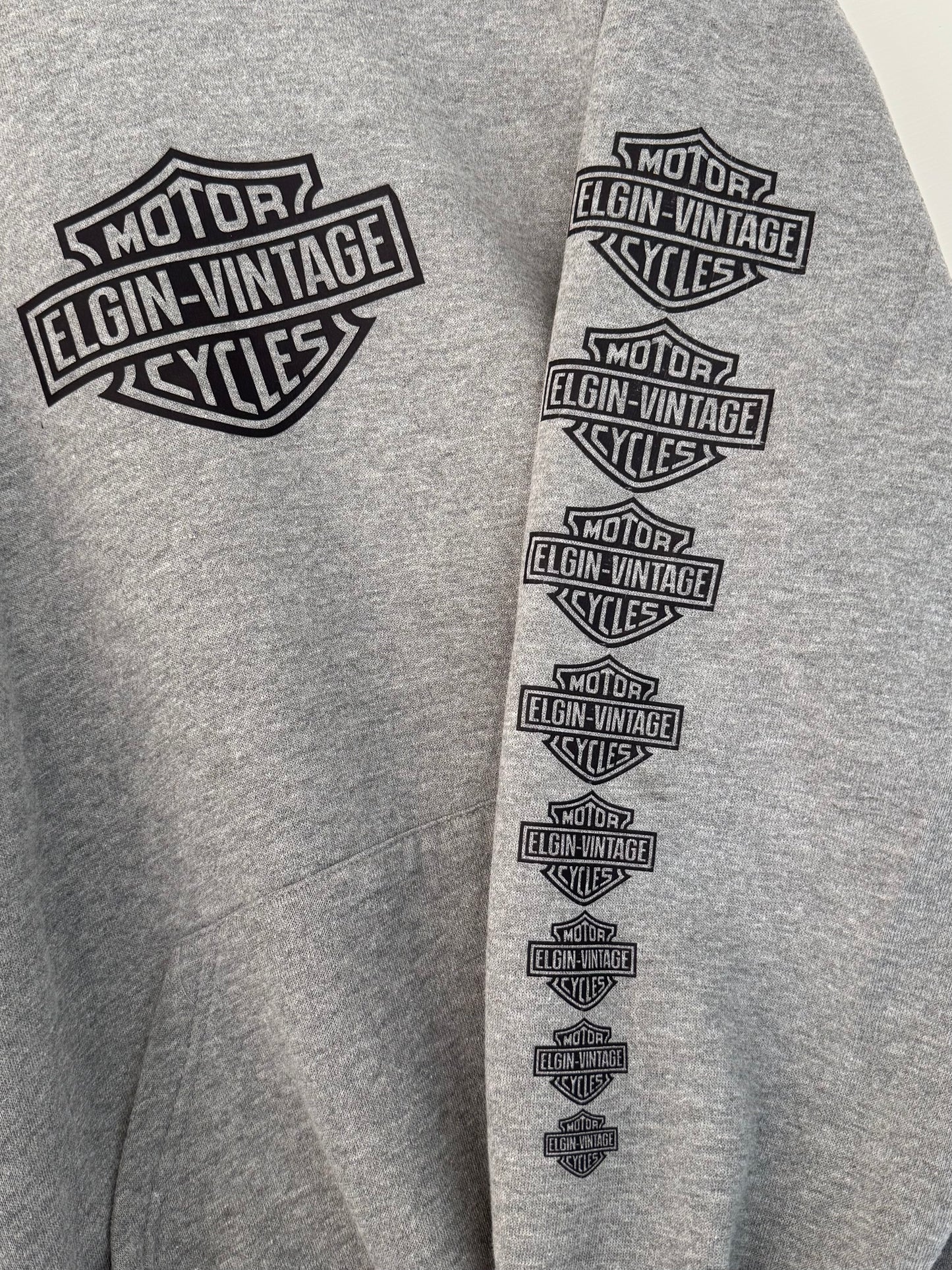grey Russell Elgin Vintage x Harley Davidson hoodie w/ sleeve hits - XL