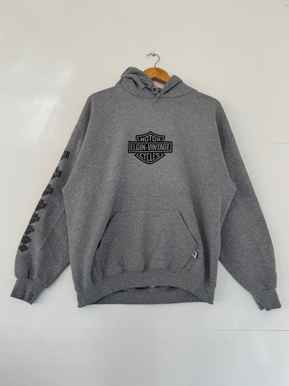 grey Russell Elgin Vintage x Harley Davidson hoodie w/ sleeve hits - XL