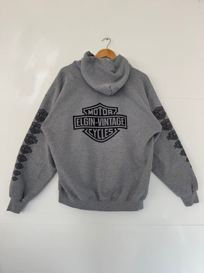 grey Russell Elgin Vintage x Harley Davidson hoodie w/ sleeve hits - XL